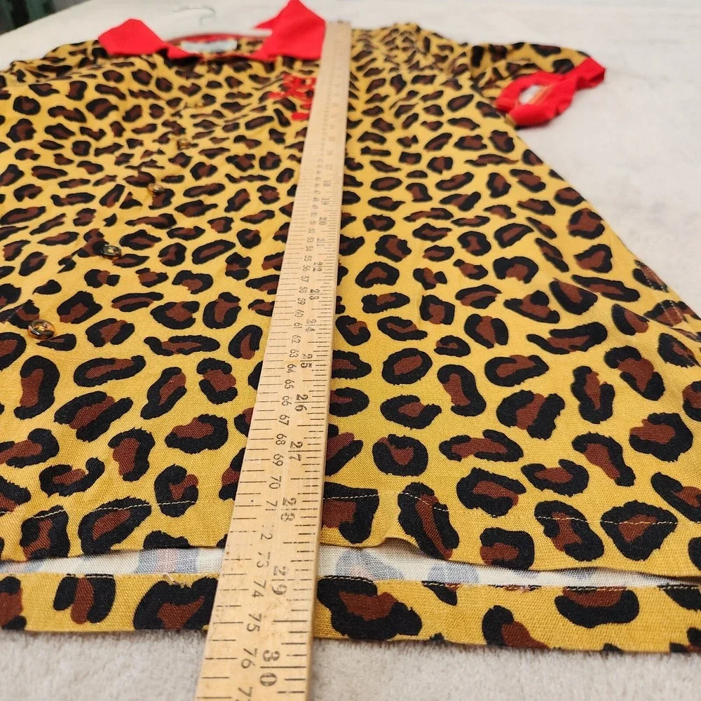 HTF Bogey Boys Leopard Spot Camp Shirt Collar Rayon XL Resort Urban Streetwear - Picture 9 of 10